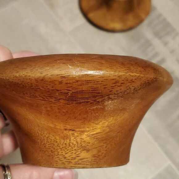 Vintage Set of 3 Wooden Sm Bowls - Picture 6 of 7